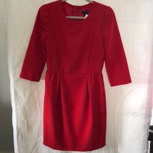 New J.Crew Red lined dress
